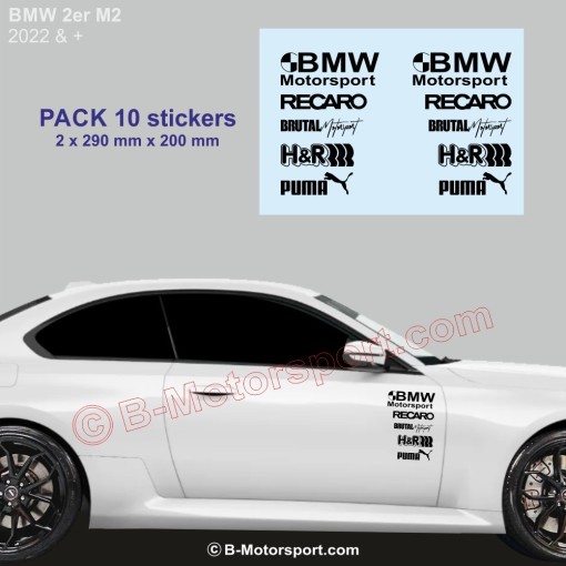 2er Serie BMW - Pack mit 10 Racing-Logo-Aufklebern