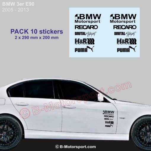 BMW Série 3 - Pack 10 stickers logo racing