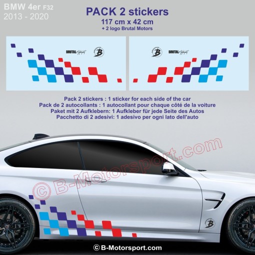BMW Serie 4 - Adesivo 120 cm Bandiera a scacchi BMW con colori M-Power