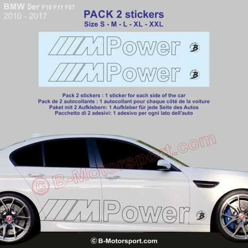 M-POWER outline BMW Serie 5 - 2 adesivi laterale racing
