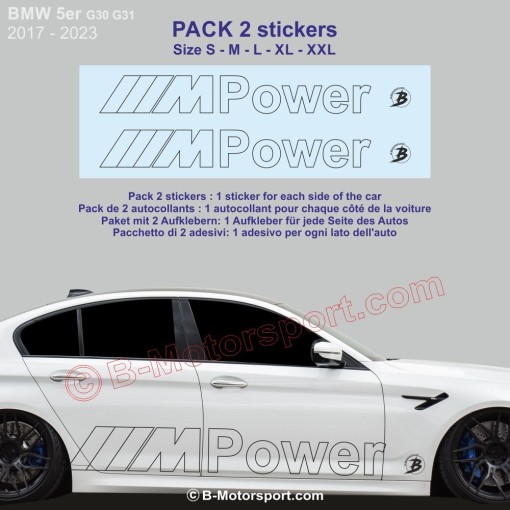 M-POWER outline BMW 5 Serie - Pack of 2 stickers for side skirt
