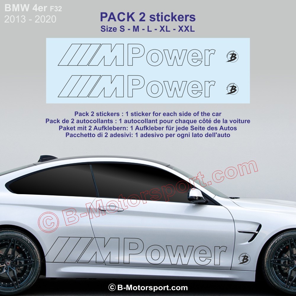 M-POWER outline 4er Serie BMW -  Seitenstreifen Pack mit 2 Aufkleber