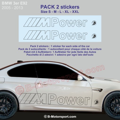 M-POWER outline 3er Serie BMW -  Seitenstreifen Pack mit 2 Aufkleber