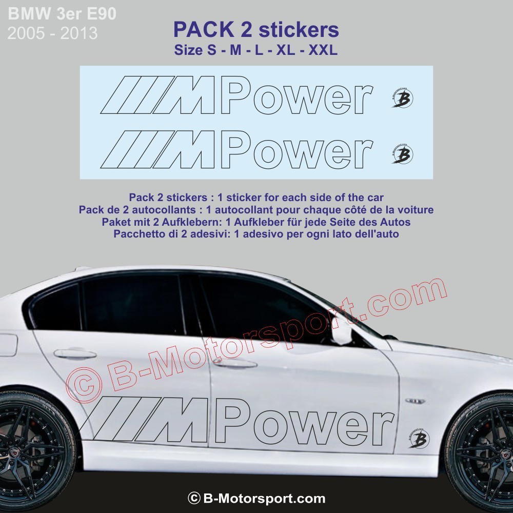 M-POWER outline BMW série 3 - Pack 2 autocollant bas de caisse