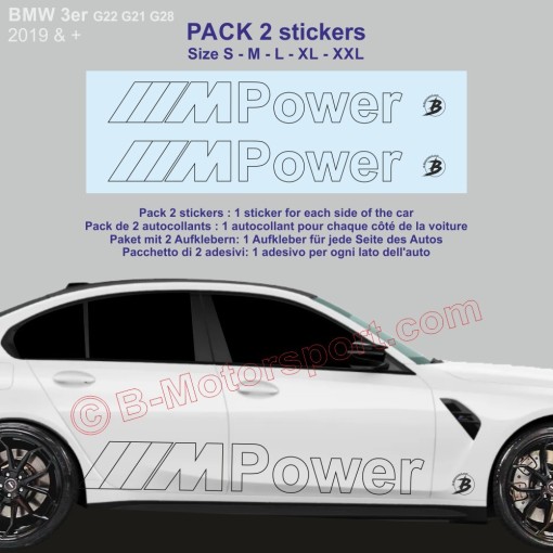 M-POWER outline 3er Serie BMW -  Seitenstreifen Pack mit 2 Aufkleber