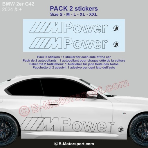 M-POWER outline 2er Serie BMW -  Seitenstreifen Pack mit 2 Aufkleber