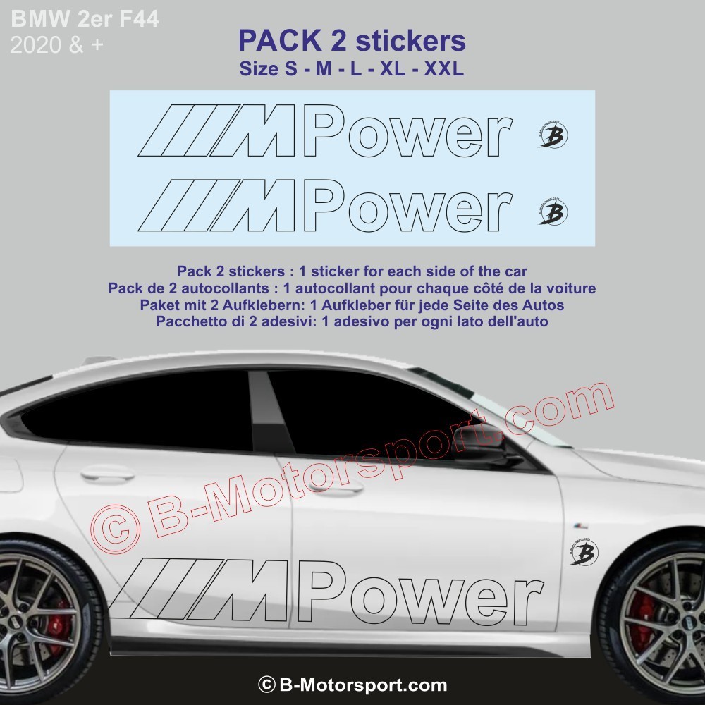 M-POWER outline BMW 2 Serie - Pack of 2 stickers for side skirt
