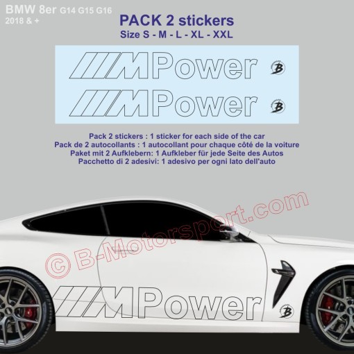 M-POWER outline BMW série 6 et 8 - Pack 2 autocollant bas de caisse
