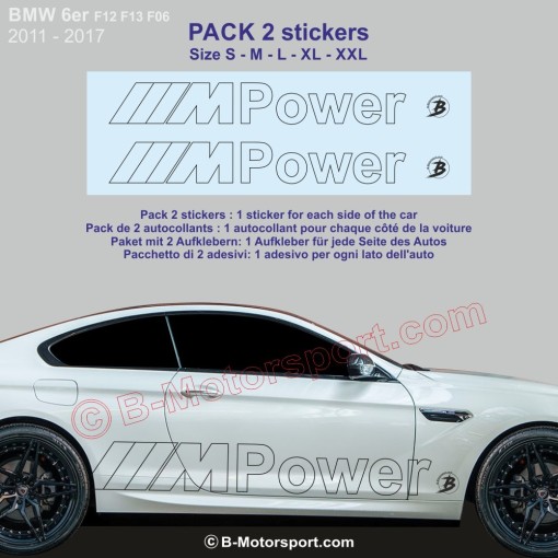 M-POWER outline BMW série 6 et 8 - Pack 2 autocollant bas de caisse