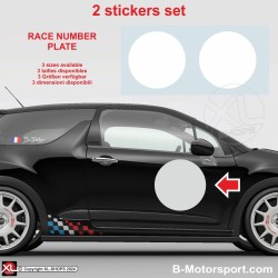Round Race Number Plate Sticker in 2 Copies