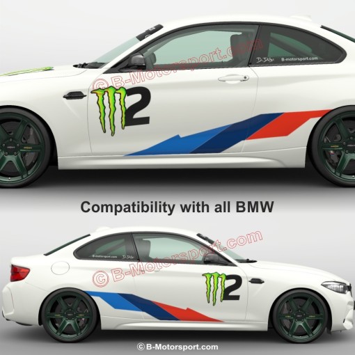 M-STYLE Kit autocollant - 2 stickers coloris M-Power compatible toutes BMW