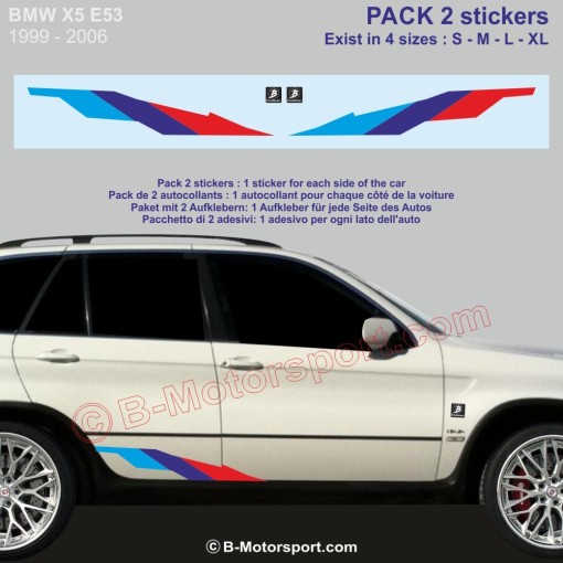 M-STYLE Decal Kit – 2 M-Power color stickers compatible with all BMW X5
