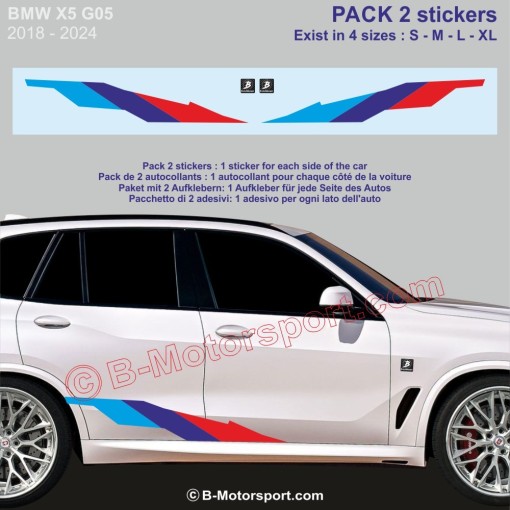 M-STYLE Decal Kit – 2 M-Power color stickers compatible with all BMW X5