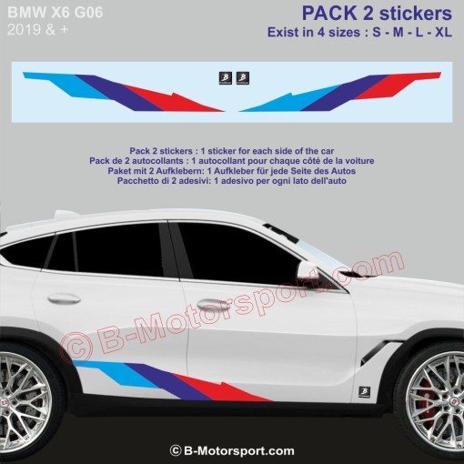 M-STYLE Decal Kit – 2 M-Power color stickers compatible with all BMW X6