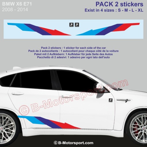 M-STYLE Decal Kit – 2 M-Power color stickers compatible with all BMW X6