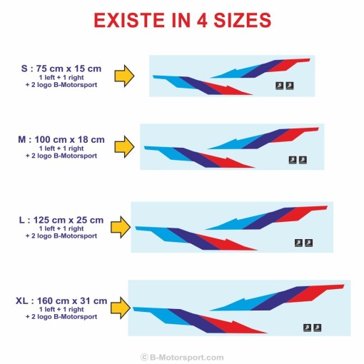 M-STYLE Decal Kit – 2 M-Power color stickers compatible with all BMW 1 Serie