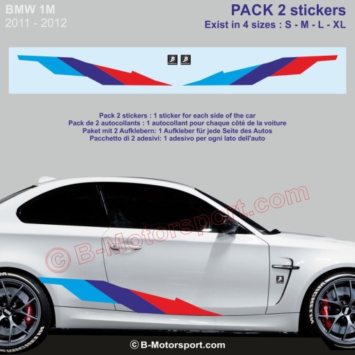 Kit adesivi M-STYLE – 2 adesivi nei colori M-Power compatibili con tutte le BMW Serie 1