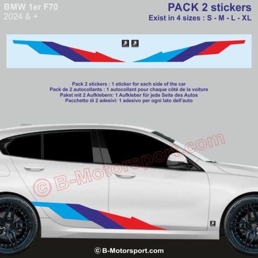 M-STYLE Kit autocollant - 2 stickers coloris M-Power compatible BMW série 1