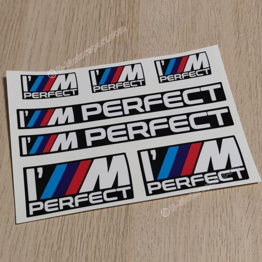 I'M Perfect - Lot de 7 autocollants pour amateurs de BMW