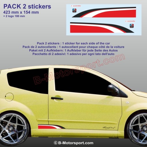 2 side skirt stickers compatible with all Citroen models