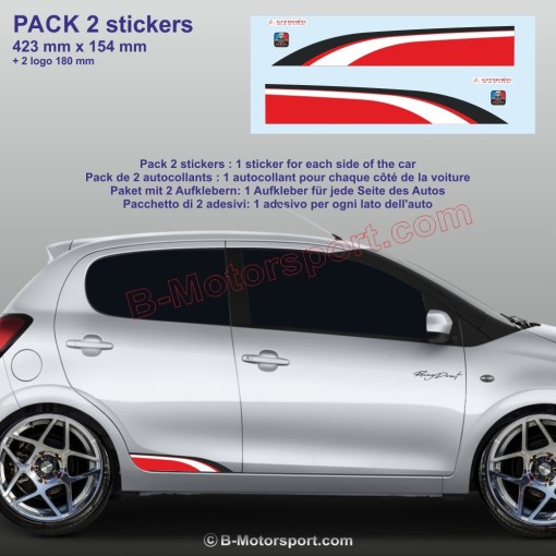2 side skirt stickers compatible with all Citroen models