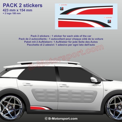 2 side skirt stickers compatible with all Citroen models