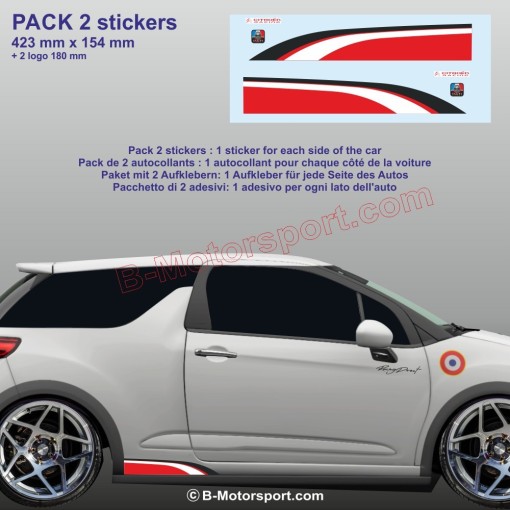 2 side skirt stickers compatible with all Citroen models
