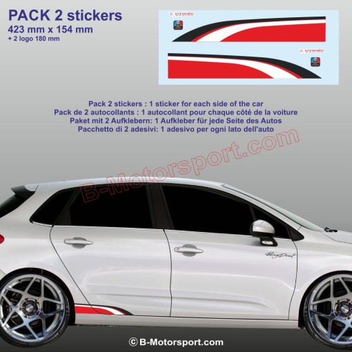 2 side skirt stickers compatible with all Citroen models