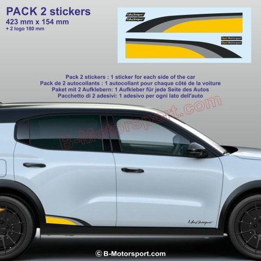 OPEL Motorsport – 2 side skirt stickers compatible with all Opel models