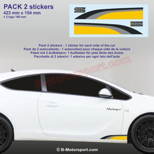 OPEL Motorsport – 2 adesivi per minigonne compatibili con tutti i modelli Opel