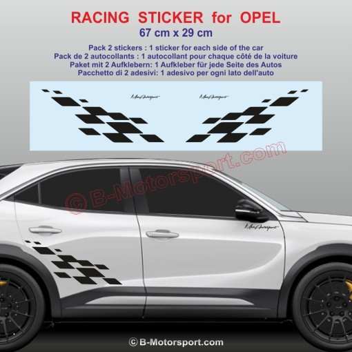 Kit autocollant MOTORSPORT bas de caisse pour Opel Corsa Astra Mokka Frontera