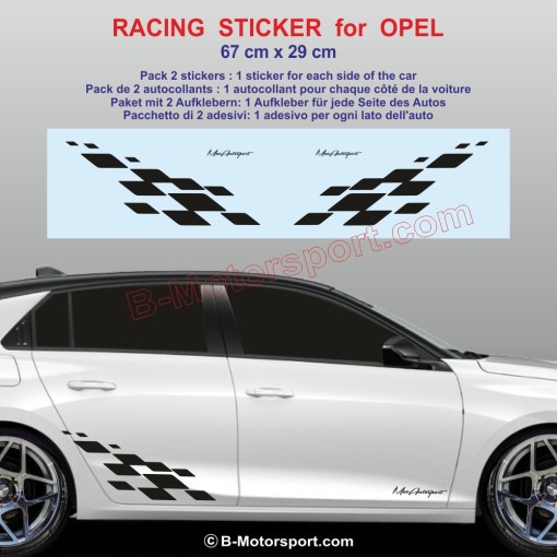 MOTORSPORT side skirt sticker decals for Opel Corsa Astra Mokka Frontera