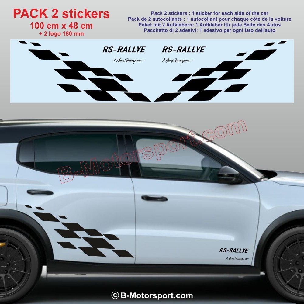 RS RALLYE 2 chequered flag sticker decal for Opel Corsa Astra Mokka Frontera