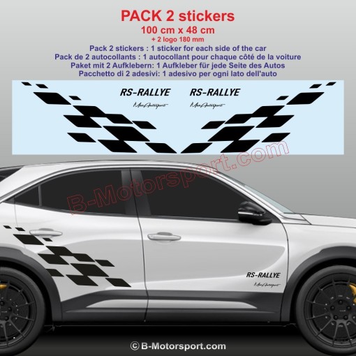 RS RALLYE 2 chequered flag sticker decal for Opel Corsa Astra Mokka Frontera