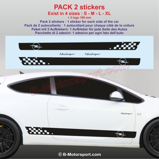 Sport side skirt sticker decals for OPEL Corsa Astra Frontera Meriva Zafira