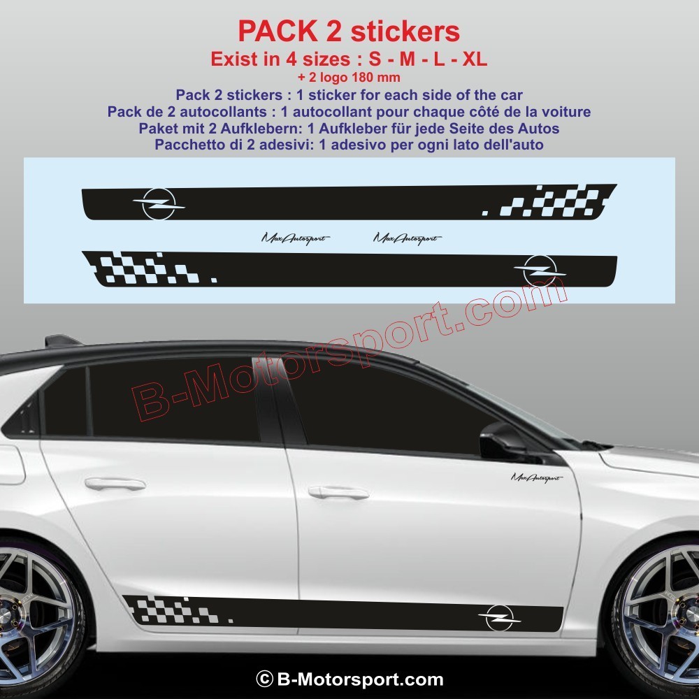 Sport side skirt sticker decals for OPEL Corsa Astra Frontera Meriva Zafira