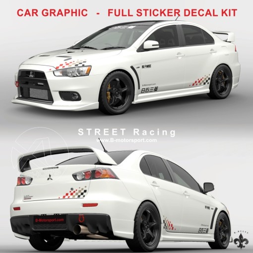 STREET RACING - Komplettes Grafik-Kit für alle MITSUBISHI-Modelle