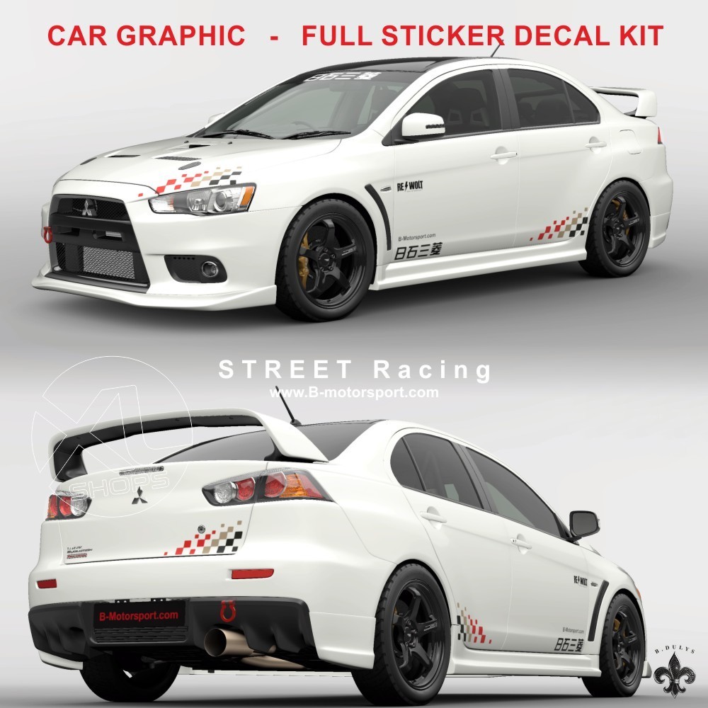 STREET RACING - Komplettes Grafik-Kit für alle MITSUBISHI-Modelle