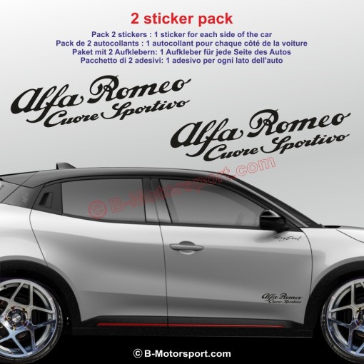 2 stickers ALFA ROMEO CUORE SPORTIVO