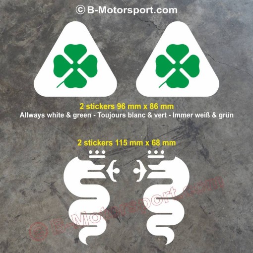 1 set di 4 adesivi Quadrifoglio Verde per ALFA ROMEO