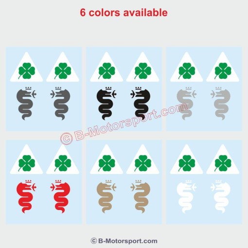 1 lot de 4 stickers Quadrifoglio Verde vintage pour ALFA ROMEO