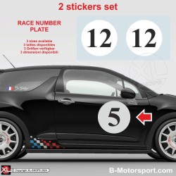 Customizable round race number plate sticker 2 copies