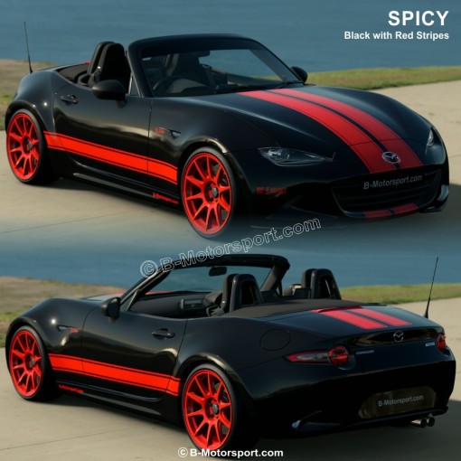 KIT COMPLETO STRISCE RACING – Kit adesivi compatibile con tutte le MX-5 NA, NB, NC, ND