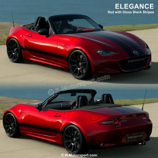 Komplettes RACING-STREIFEN-KIT – Aufklebersatz kompatibel mit allen MX-5 NA, NB, NC, ND Modellen