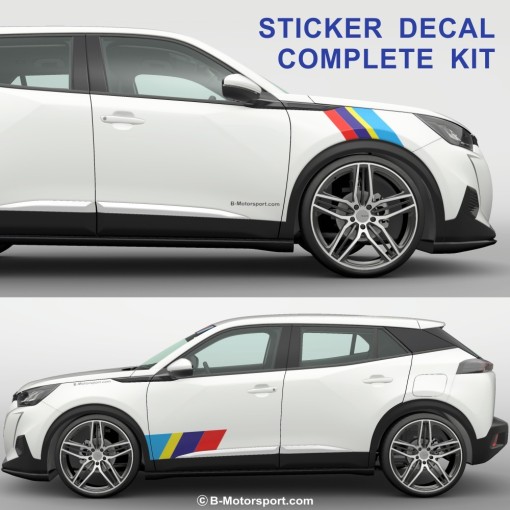 RALLYE STYLE -  Complete sticker kit compatible with all PEUGEOT 207 208 2008 308 3008 RCZ