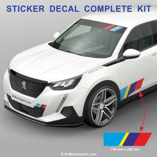 RALLYE STYLE -  Komplettes Aufkleberset, kompatibel mit allen PEUGEOT 207 208 2008 308 3008 RCZ