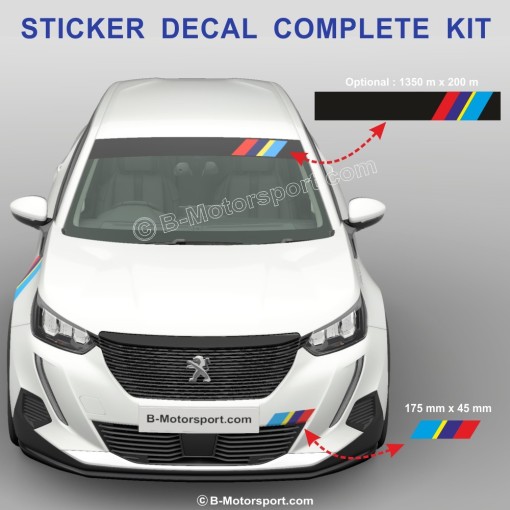 RALLYE STYLE -  Complete sticker kit compatible with all PEUGEOT 207 208 2008 308 3008 RCZ