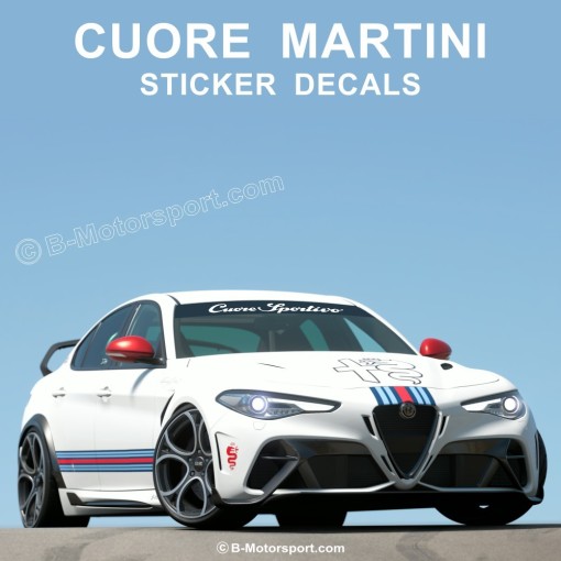 CUORE MARTINI -  Kit adesivi completo compatibile con tutti i modelli ALFA ROMEO