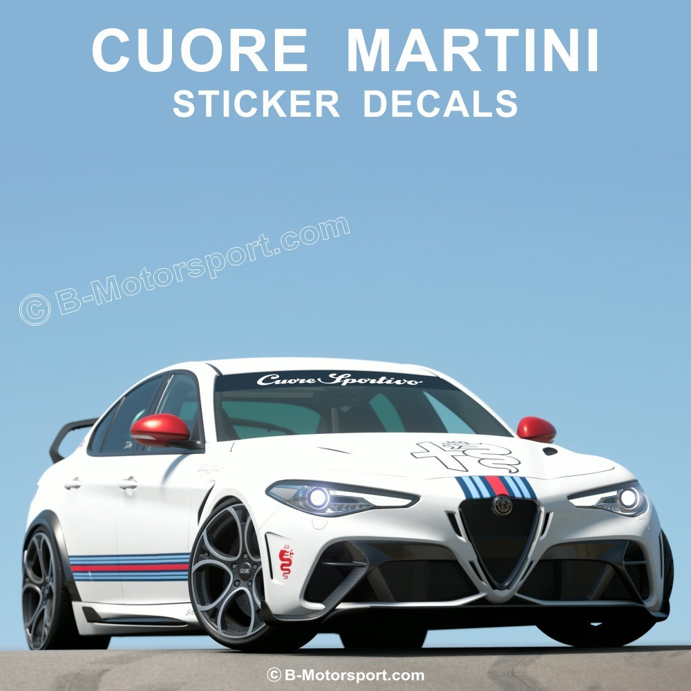 CUORE MARTINI -  Kit autocollant complet compatible toutes ALFA ROMEO