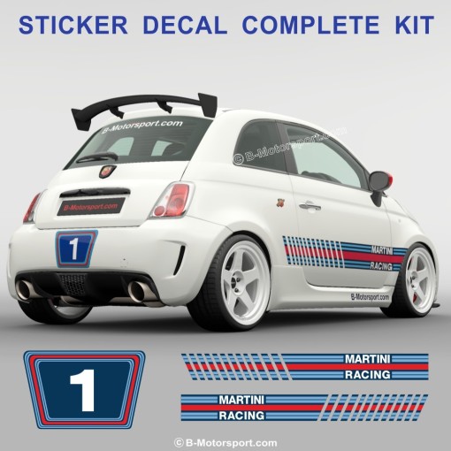 MARTINI NUMBER 1 -  Kit autocollant complet compatible toutes 500 ABARTH 595 695